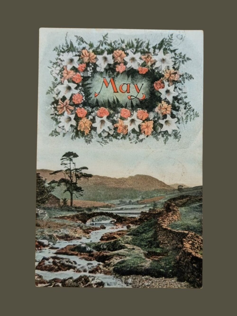5/$25 Antique 1910 Postmarked Art Deco Spring Floral Greetings